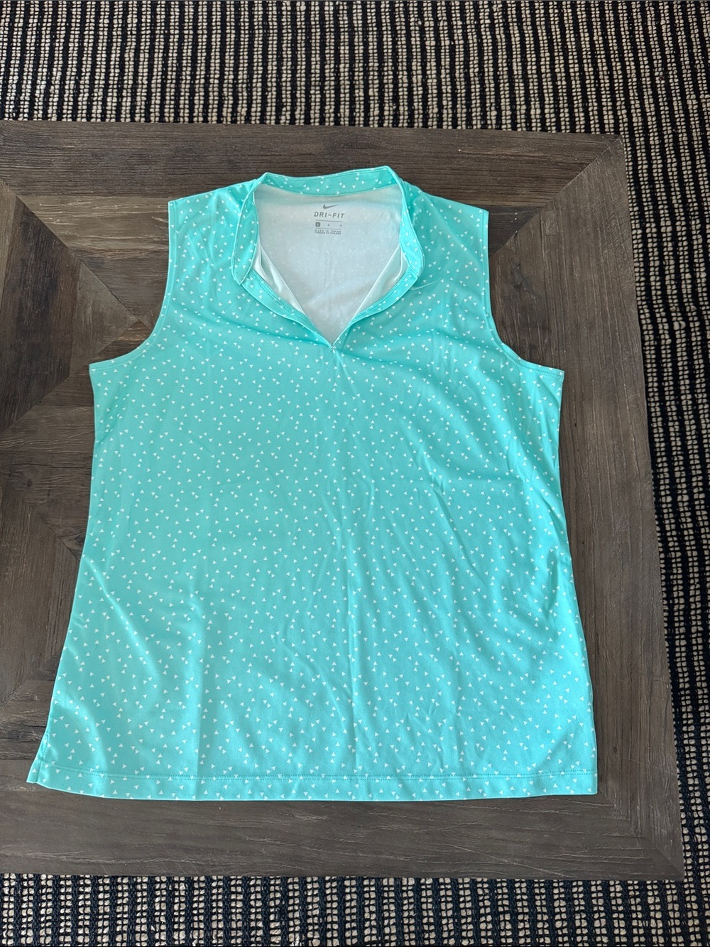 Nike Women's Sleeveless Golf Tank - Aqua Mint with White Dots